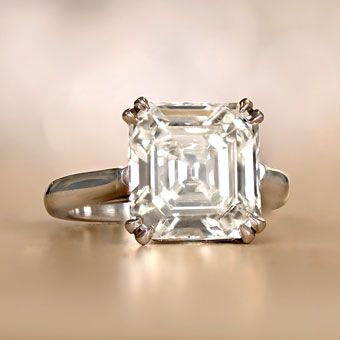 Asscher Cut Diamond Engagement Ring Artistic