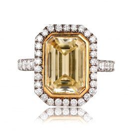 4.04 Carat Fancy Yellow Diamond Ring Bethpage Ring