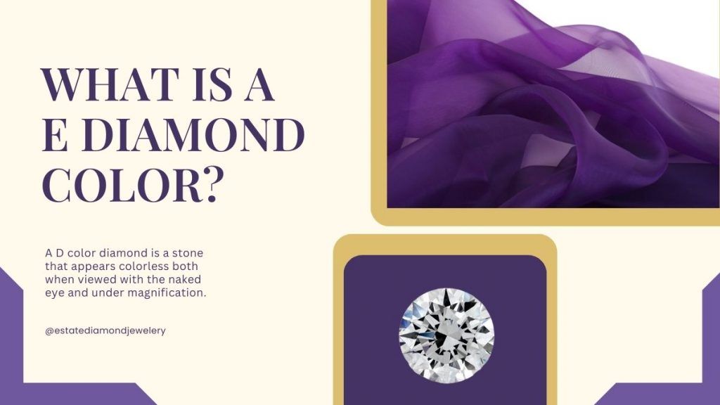E color diamond on purple background