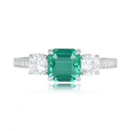 Emerald Cut Emerald Diamond Engagement Ring - Greendale Ring 14700 TV