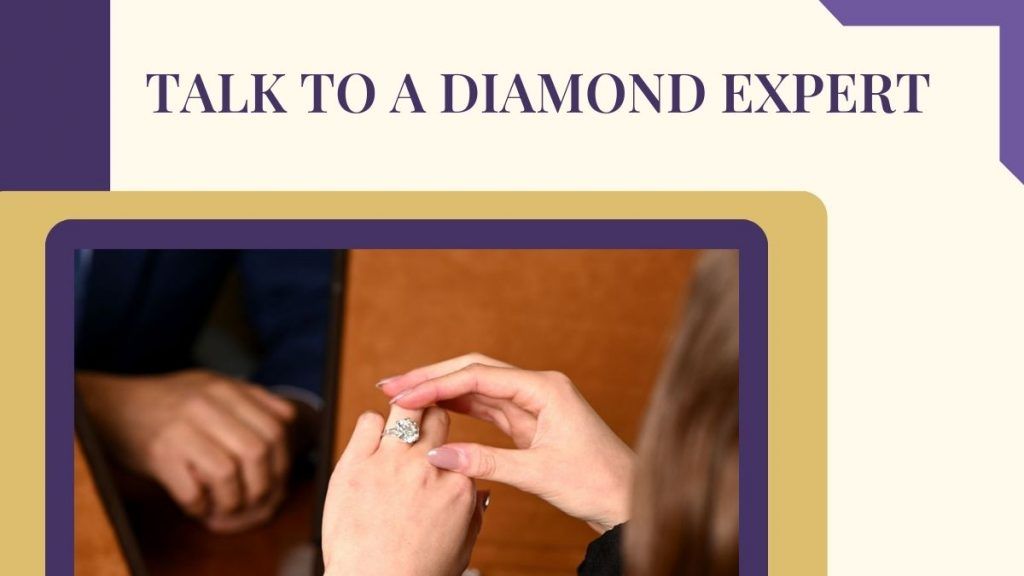 Customer Looking at 4-carat diamond engagement ring on finger