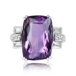 Amethyst and Diamond Gemstone Engagement Ring - Uxbridge Ring 13686 TV