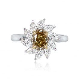 1.39ct Fancy Yellow Oval Diamond Marquis Cut Halo Engagement Ring DYL42-TV-1000PX