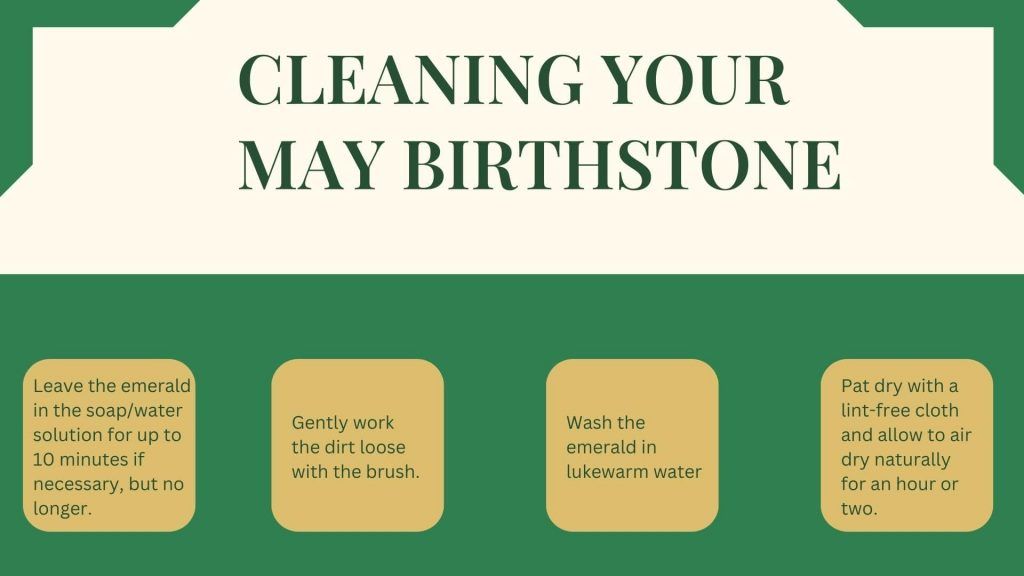 Infographic on how to clean an emerald ring 