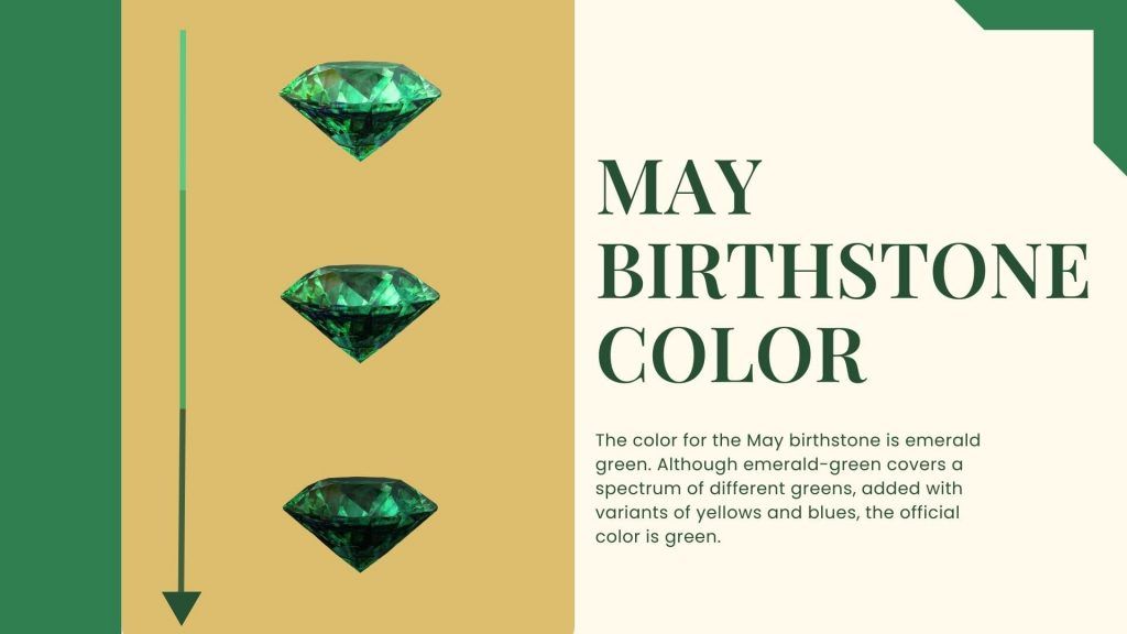 variety of shades and colors of the emerald 
