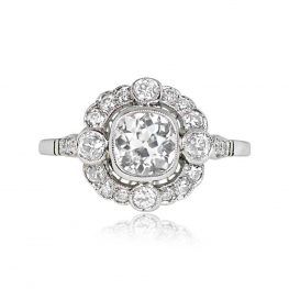 Cushion Cut Cluster Ring Manchester Ring Top View