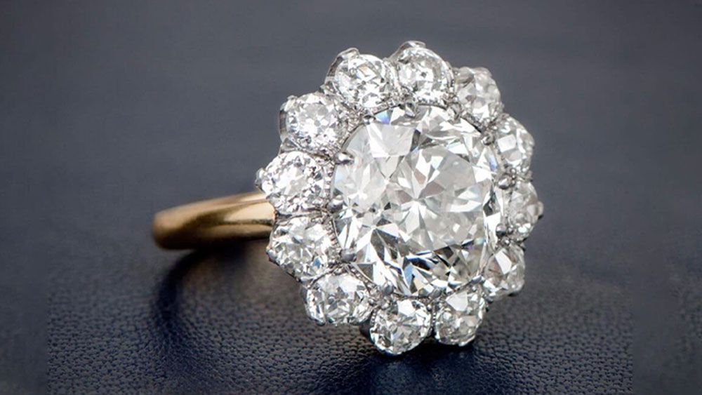 Edwardian Era Cluster Engagement Ring Featuring Diamonds