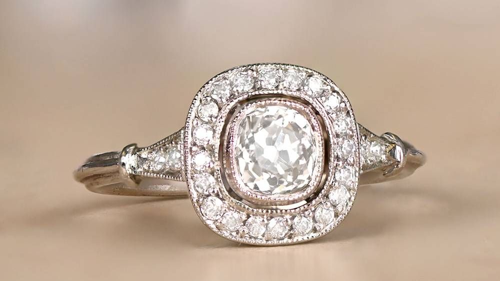 13053 Matera Antique Cushion cut Diamond Engagement Rings for under $5,000