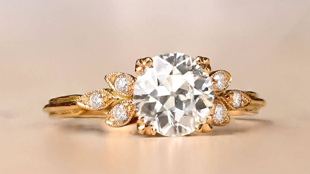 Sydney Leaf Motif Diamond Engagement Ring For $8000