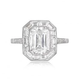 Emerald Cut Diamond ring Cremona Ring Top View