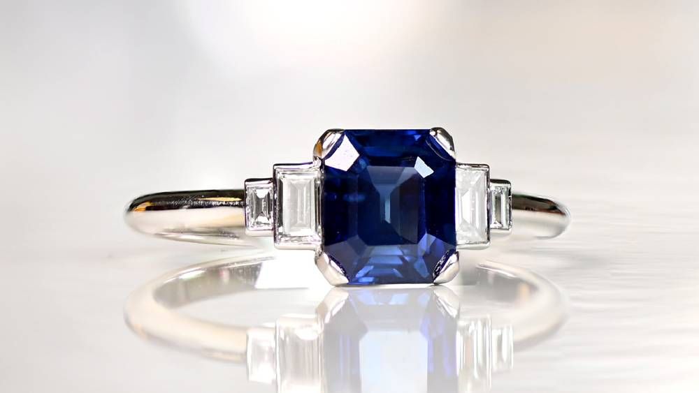 Morristown Sapphire Engagement Ring Featuring Accent Diamonds