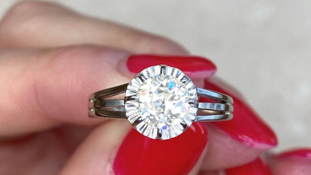 13667 Cesena Vintage Edwardian Diamond Engagement Ring for under $5,000