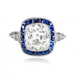 3ct Antique Cushion Cut Diamond Ring Montreal Ring top View