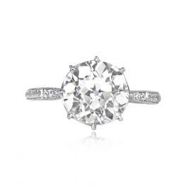 Art Deco 3.29ct Diamond Engagement Ring - Whitby Ring 14274 TV
