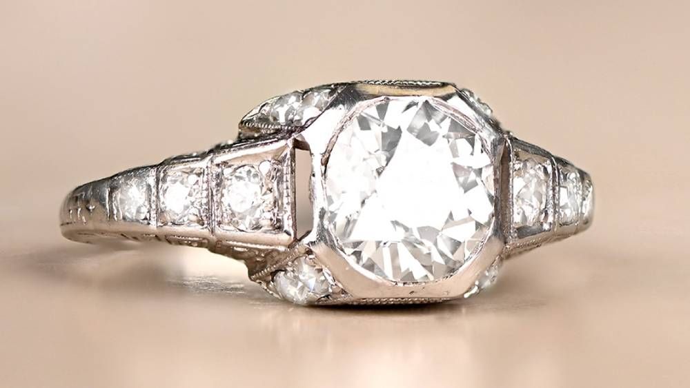 Estate Diamond Jewelry Nouveaux Art Deco Diamond Ring