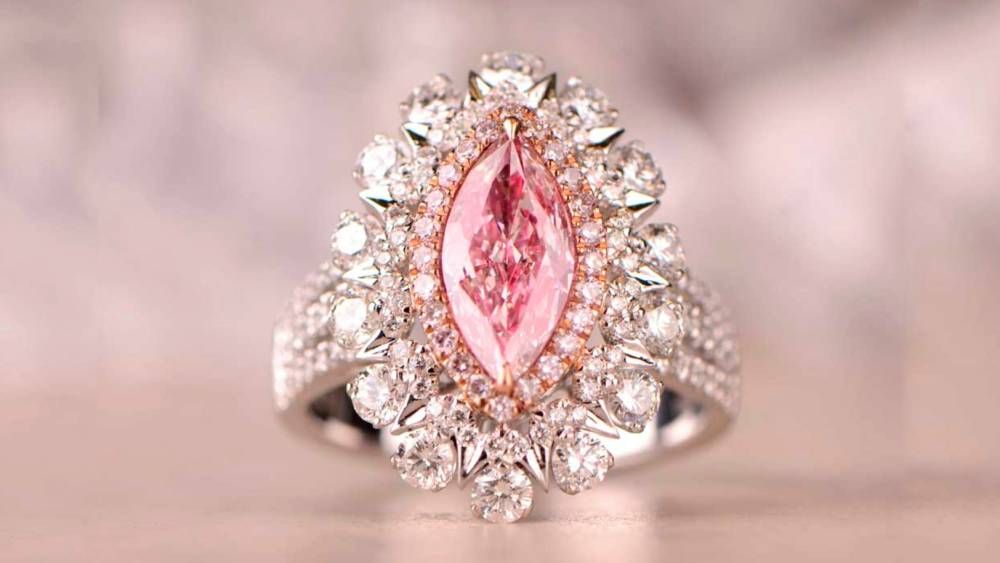 12070M fancy pink diamond ring