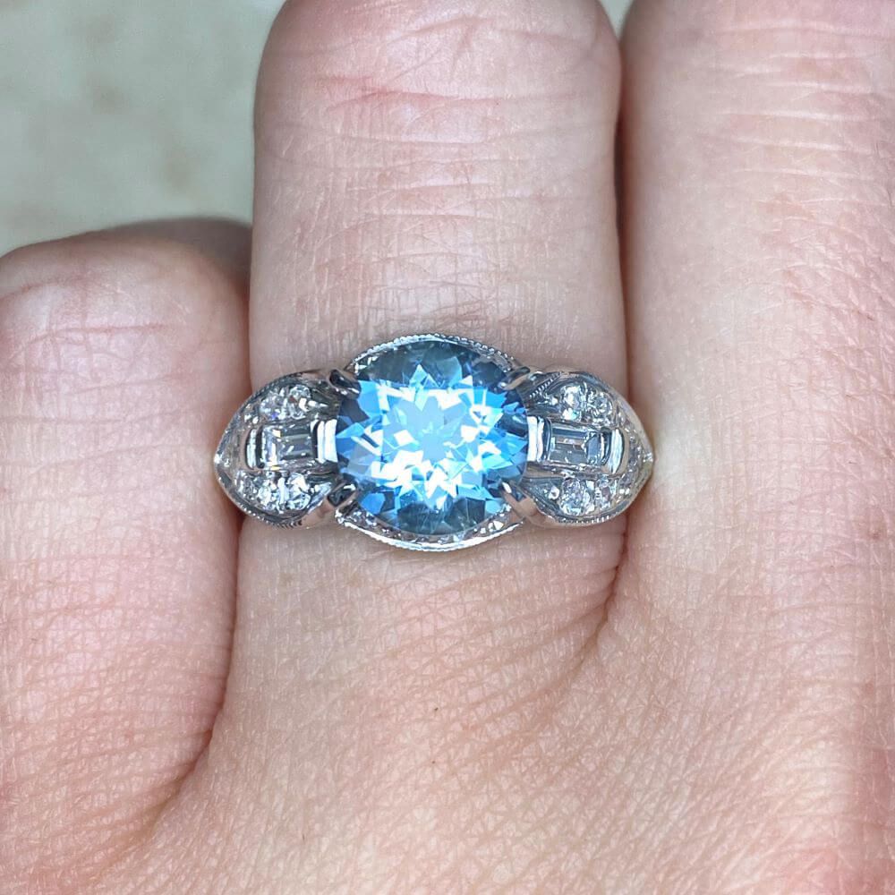 Estate Diamond Jewelry Tiber Aquamarine Vintage Engagement Ring
