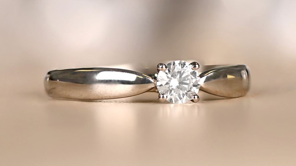 Dainty Solitaire Tiffany Ring Featuring Impressive Diamond