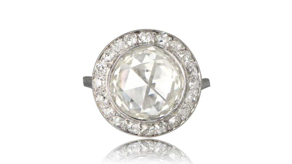 Estate diamond jewelry Earling diamond halo engagement ring