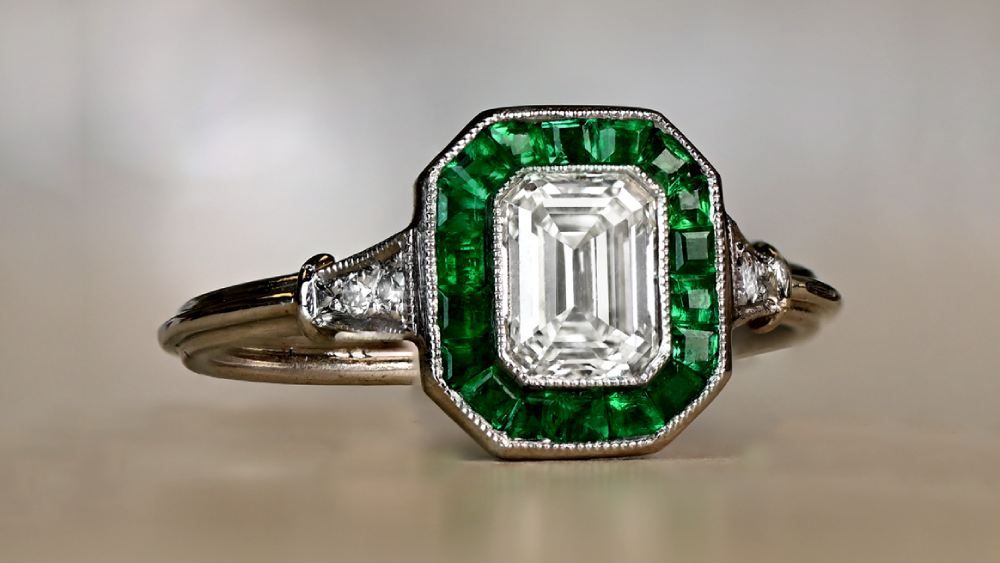 Bondi Emerald Halo Diamond Engagement Ring For $8000
