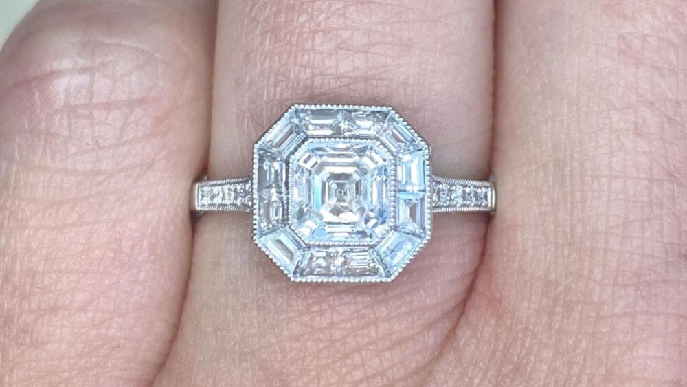 Engagement Ring With Small Diamond Enhanced By Halo 