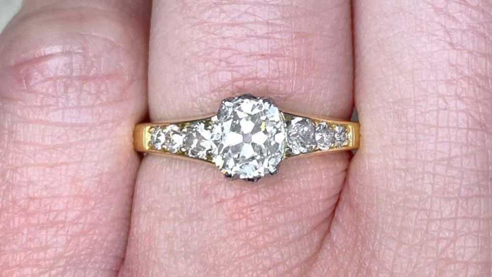 Mckinney Edwardian Era Cushion Cut Diamond Engagement Ring