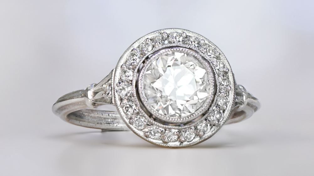 Round Montville Diamond Engagement Ring Featuring Diamond Halo