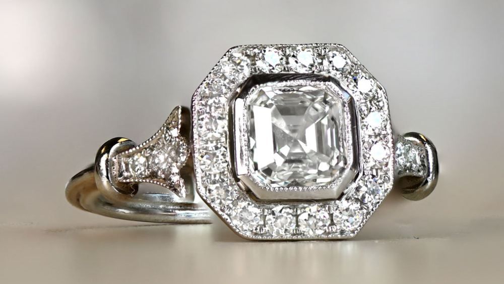Rockaway Ring Featuring An Asscher Cut Center Diamond