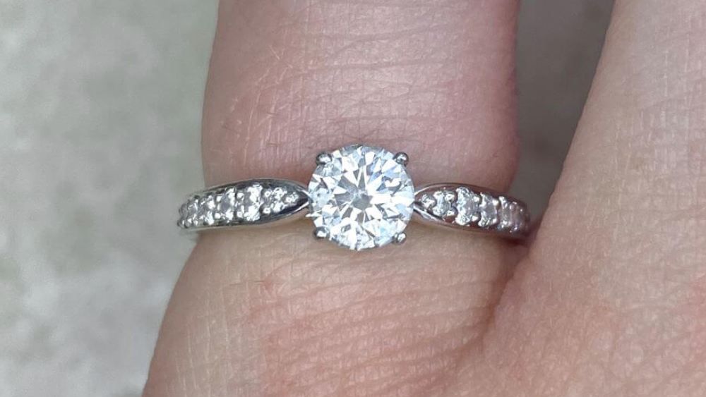Tiffany Dainty Diamond Engagement Ring With Adorned Shoulders
