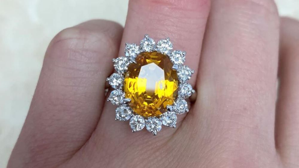 Nyons Engagement Ring Featuring Diamond And Yellow Sapphire