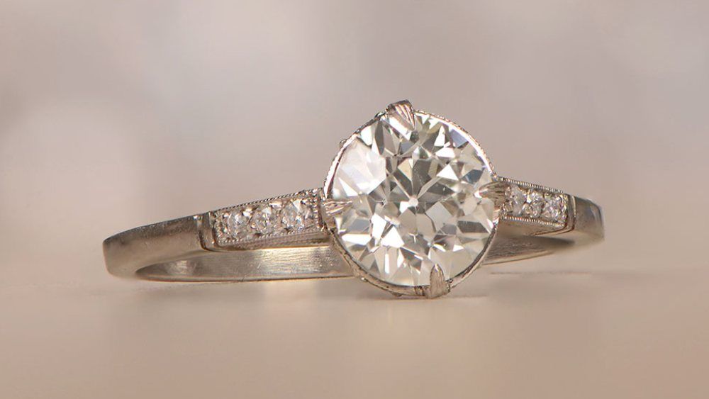 Solsville Dainty Diamond Engagement Ring Featuring Adorned Gallery