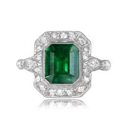 Natural Emerald Ring Hazlet Ring Top View