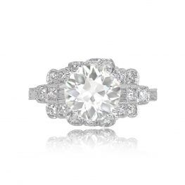 Platinum and Diamond Ring Middletown Ring Top View