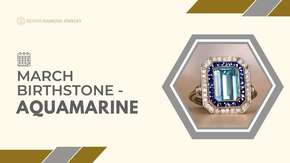 March Birthstone Aquamarine Blog Calendar Month Emerald Cut Aquamarine Ring