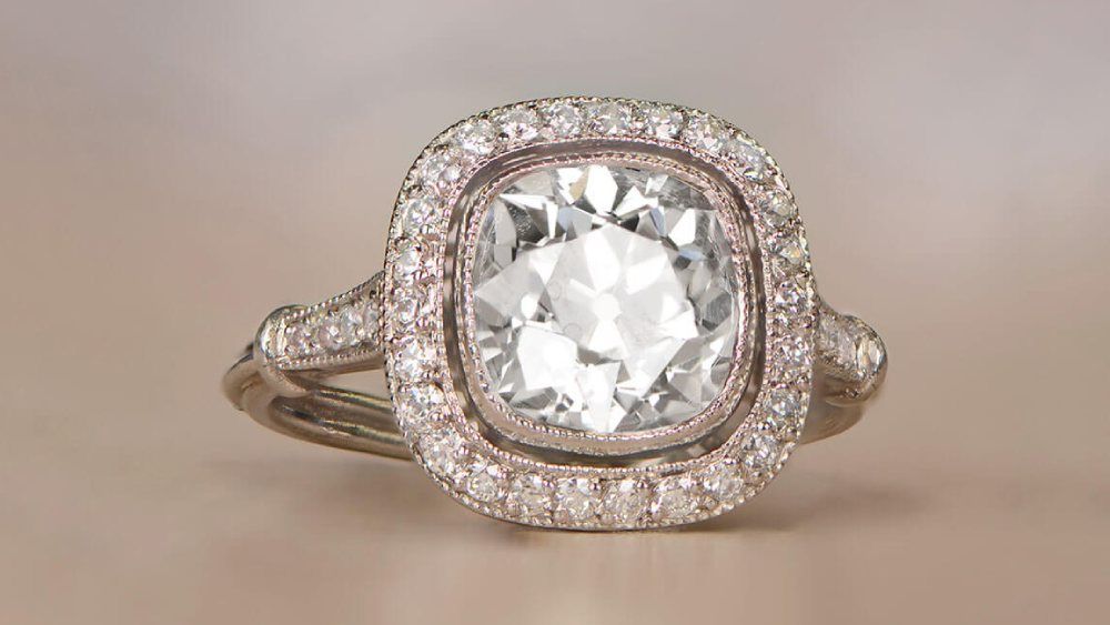 Providence Diamond Ring With A Halo Of Diamonds