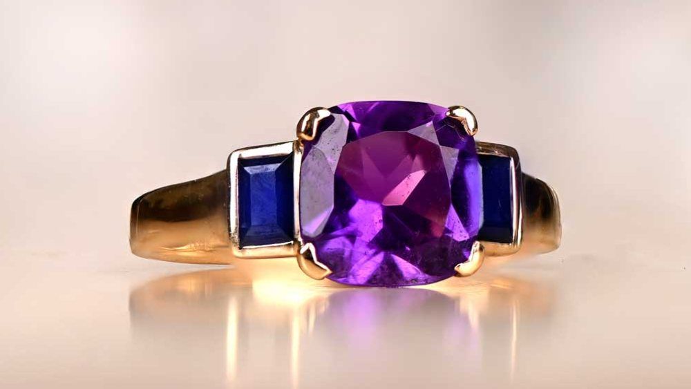 Yellow Gold Montana Ring Featuring Amethyst And Sapphires