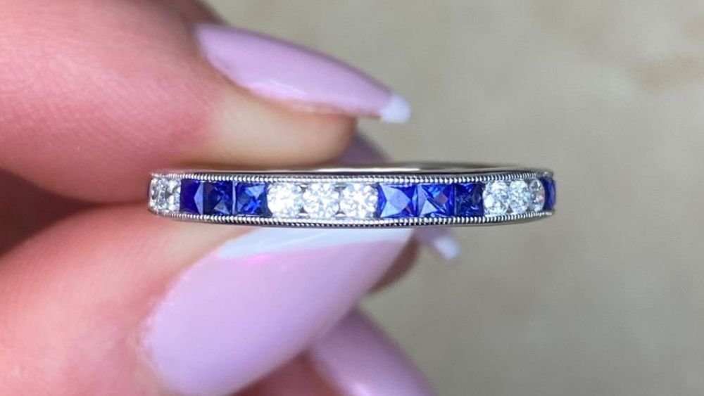 Regent Band Featuring Channel Set Sapphires And Diamonds