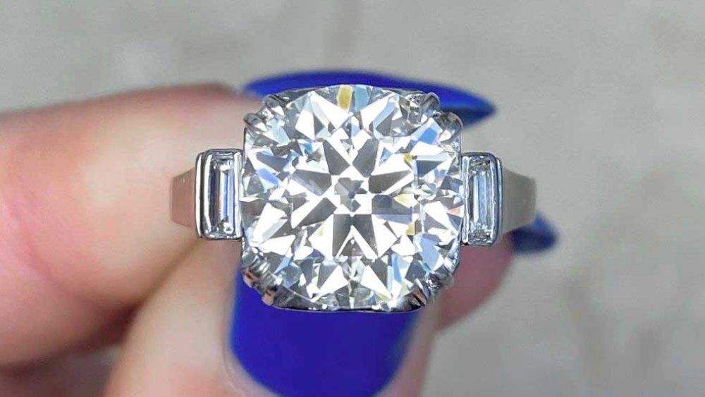 Debonair Vintage French Diamond Engagement Ring
