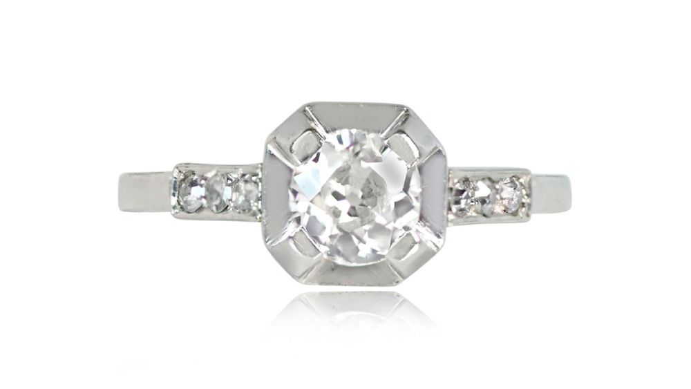 Art Deco Era French Derby Diamond Engagement Ring