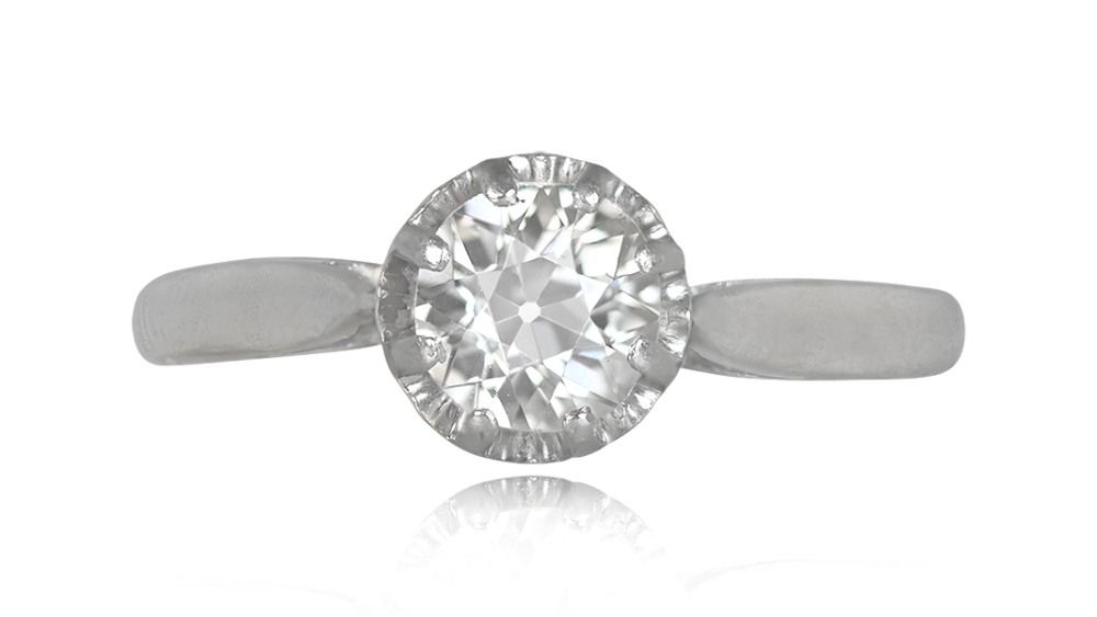 Art Deco French Lewes Solitaire Diamond Engagement Ring