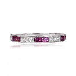 Redford band ruby and diamond half eternity band 14463-TV-1000PX