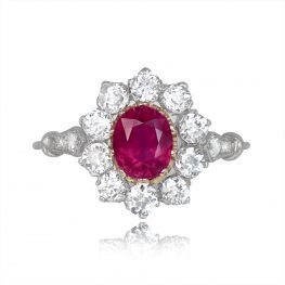 Durbin ring oval cut ruby and diamond ring 14742-TV-1000PX