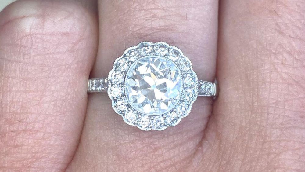 Charlotte Diamond Engagement Ring Featuring A Floral Halo
