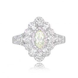 Marquise Cut Yellow Diamond Engagement Ring - Kentwood Ring 14777 TV