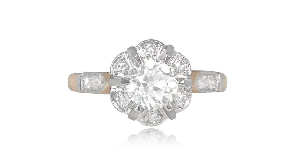 Norway Charming Edwardian Era Diamond Cluster Engagement Ring