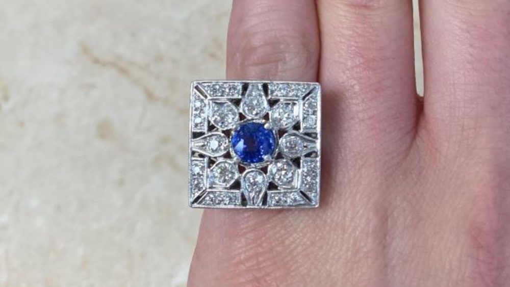 Queensboro Art Deco Era Sapphire Engagement Ring