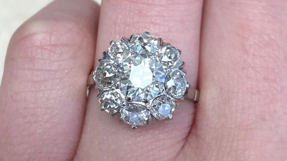Russellville Diamond Cluster Ring Featuring A Floral Design