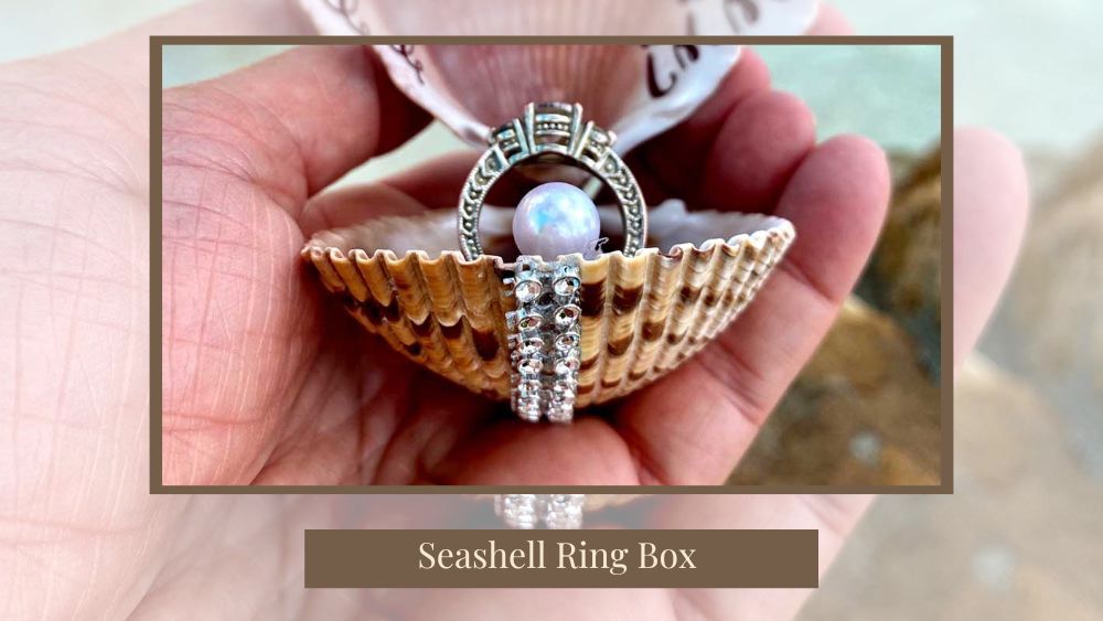 Seashell Ring Box with Engagement Ring