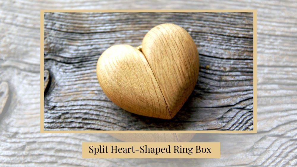 Wooden Heart Ring Box Closed