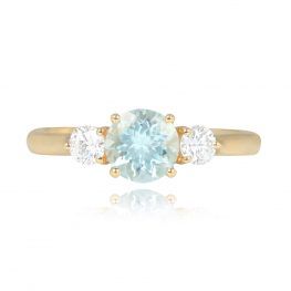 0.80ct Round Aquamarine Diamond Engagement Ring - Aventura Ring 14941 TV